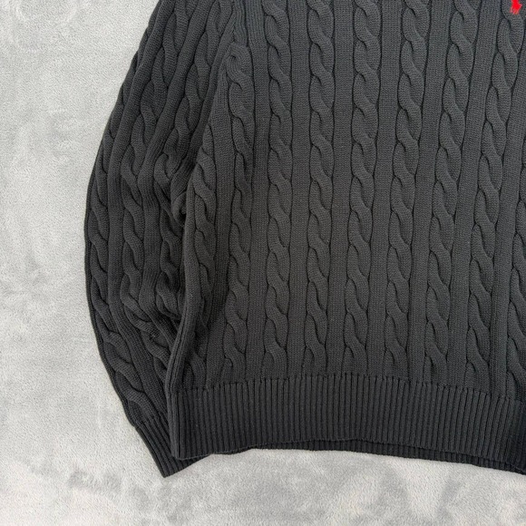 Polo Ralph Lauren Men's Big & Tall Cable-Knit Cotton Sweater Black Size XXL - Picture 5 of 12